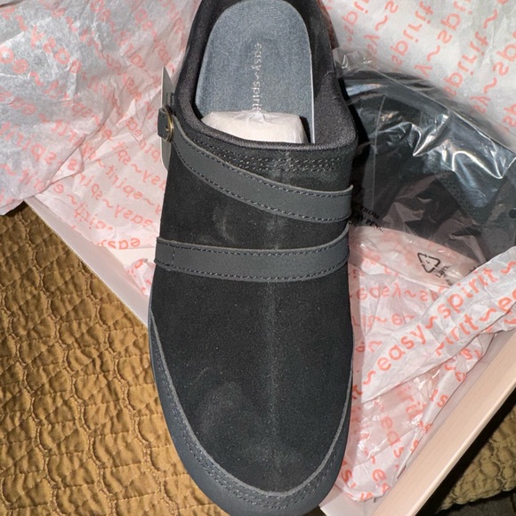 NWT Easy Spirit “Equinox” Black Suede Mules Size 11M - Picture 2 of 7